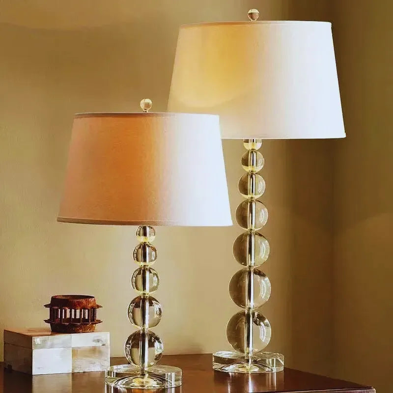 lampe de chevet avec pied en cristal