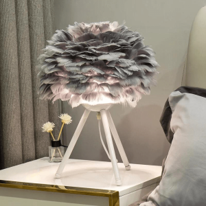 Lampe de Chevet plume colorées