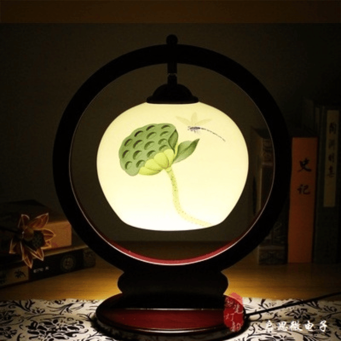 lampe bois et céramique