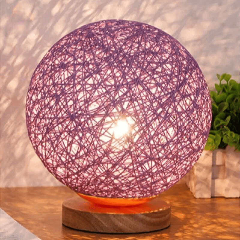 lampe rotin colorée