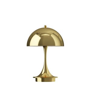 lampe champignon dorée